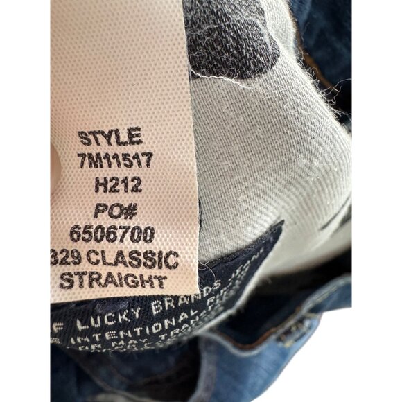 Lucky Brand 329 Classic Straight Blue Jeans Mens 40x32 Denim 100% Cotton Made In - Picture 3 of 6